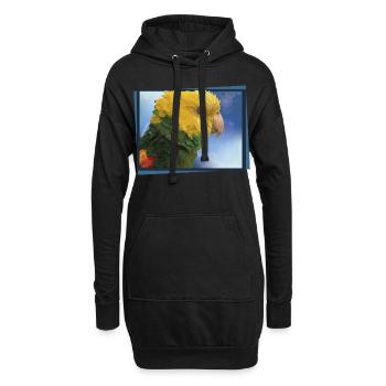 Der Gelbkopfpapagei - Hoodie-Kleid - Schwarz - Vorne