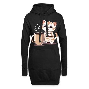 Chatcolate #2 - Hoodie-Kleid - Schwarz - Vorne