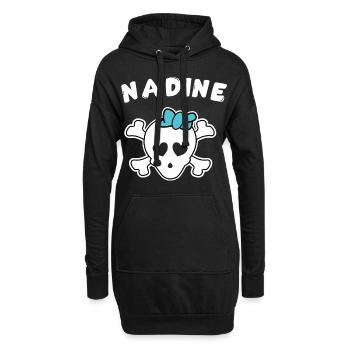 Pirate Nadine Design pour les filles et les femmes - Sweat-shirt à capuche long Femme - noir - Devant