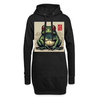 Mürrischer japanischer Frosch: Niedliches Kawaii D - Hoodie-Kleid - Schwarz - Vorne