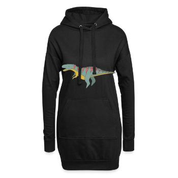 Dinosaurier Dino - Hoodie-Kleid - Schwarz - Vorne