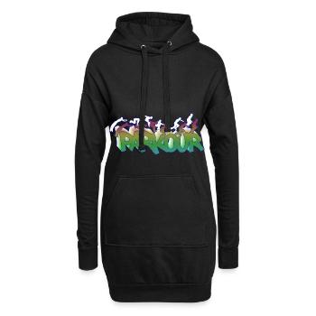 Parkour Freerunning Traceur - Sweat-shirt à capuche long Femme - noir - Devant