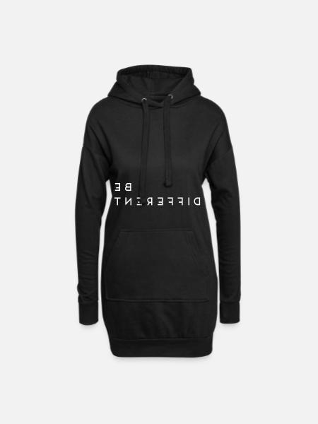 be different - Hoodie-Kleid - Schwarz