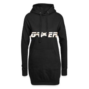 Gamer - nerd - gaming -nerdy - Geschenk - Hoodie-Kleid - Schwarz - Vorne