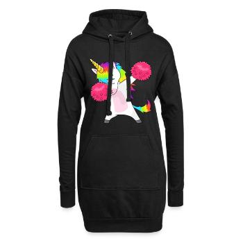 Tamponner cheerleader licorne - Sweat-shirt à capuche long Femme - noir - Devant