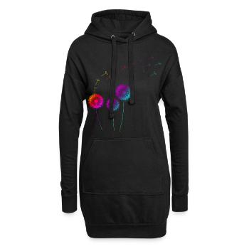 Pusteblumen Geschenkidee - Hoodie-Kleid - Schwarz - Vorne