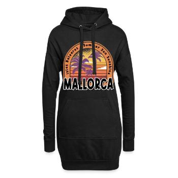 Mallorca Sommer Sonne Strand Meer Palmen Urlaub - Hoodie-Kleid - Schwarz - Vorne