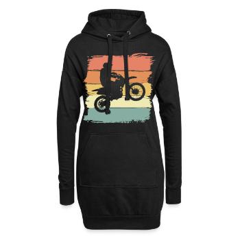 Motocross vintage retro Motocrossfahrer - Hoodie-Kleid - Schwarz - Vorne