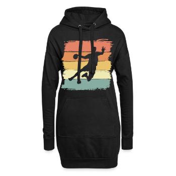 Handball retro vintage Handballer - Hoodie-Kleid - Schwarz - Vorne