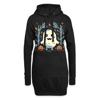 Niedliche Halloween-Kürbisse und -Geister - Hoodie-Kleid - Schwarz - Vorne