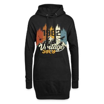 Vintage Juli 1962 Geburtstagsgeschenk Juli 1962 - Hoodie-Kleid - Schwarz - Vorne