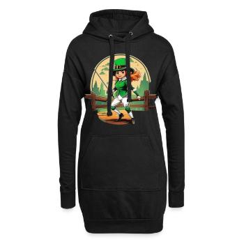 Clôture Trèfle de la Saint-Patrick - Sweat-shirt à capuche long Femme - noir - Devant
