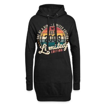 Geburtstagsgeschenk 2009 Jahrgang 2009 Retro 2009 - Hoodie-Kleid - Schwarz - Vorne