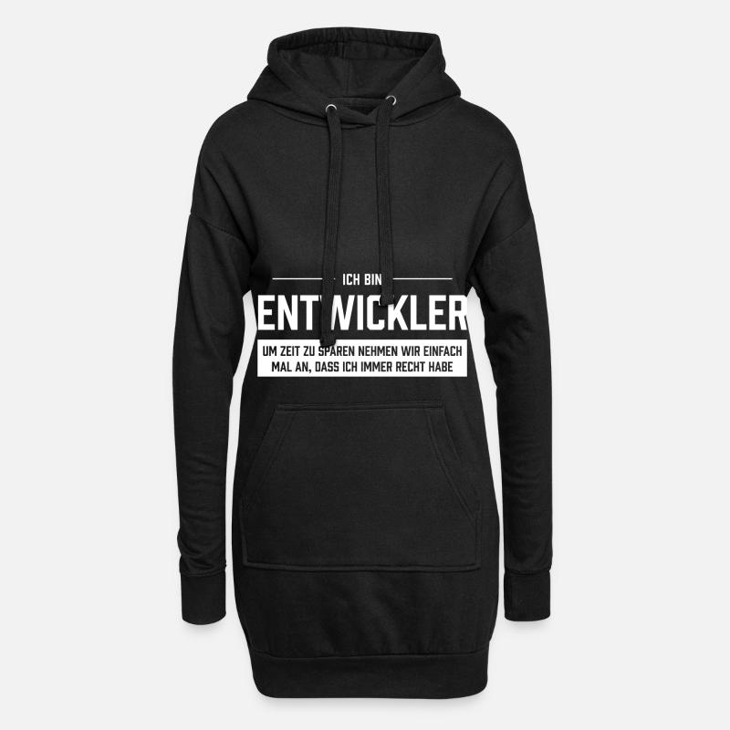 Ich bin Entwickler - Hoodie-Kleid - Schwarz