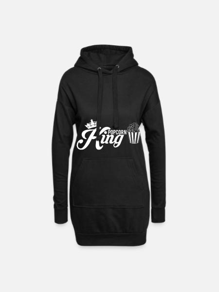 King Popcorn T-Shirt Geschenk Kino Abend - Hoodie-Kleid - Schwarz