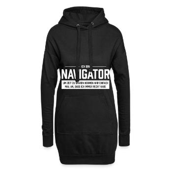Ich bin Navigator - Hoodie-Kleid - Schwarz - Vorne