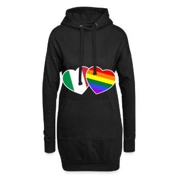 LGBT Gay Lesbisch Italien Flagge Italia Geschenk - Hoodie-Kleid - Schwarz - Vorne