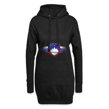 Slowenien - Hoodie-Kleid - Schwarz - Vorne