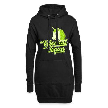Magical Vegan Gift Vegan Végétarien Licorne - Sweat-shirt à capuche long Femme - noir - Devant