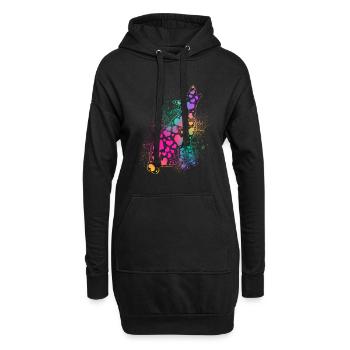 Hunde Liebe Hundeliebhaber Cool Herz Hund bester F - Hoodie-Kleid - Schwarz - Vorne