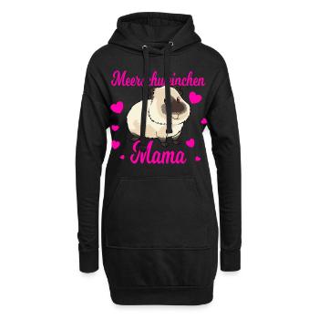 Meerschweinchen Mama für einen Meerschweinchen - Hoodie-Kleid - Schwarz - Vorne