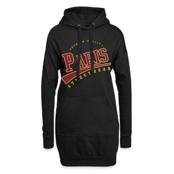 Style Lycée Paris France College - Sweat-shirt à capuche long Femme - noir - Devant
