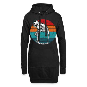 Funny Cute Vintage Retro Ostrich - Hoodie-Kleid - Schwarz - Vorne