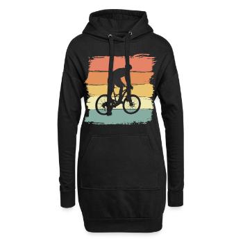 Biking retro vintage. Fahrrad Mountainbike fahren. - Hoodie-Kleid - Schwarz - Vorne