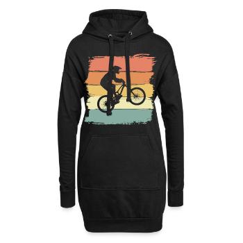 Biking retro vintage. Downhill Mountainbike fahren - Hoodie-Kleid - Schwarz - Vorne