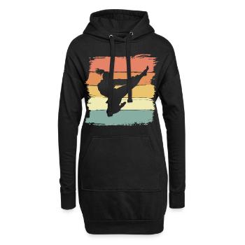Frauen Taekwondo Kampfsport vintage retro - Hoodie-Kleid - Schwarz - Vorne