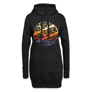 Dresden Germany City Vintage Retro Skyline - Hoodie Dress - black - Front