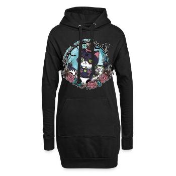 Das Erwachen von Catleman Jack - Hoodie-Kleid - Schwarz - Vorne