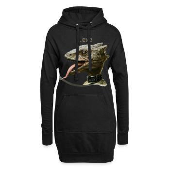 Ausführbar - Hoodie-Kleid - Schwarz - Vorne