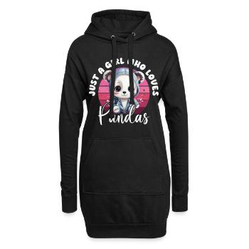 Panda juste une fille qui aime les pandas Panda Bear Love - Sweat-shirt à capuche long Femme - noir - Devant