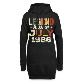 Cadeau d’anniversaire de juillet 1986 Anniversaire de juillet 1986 - Sweat-shirt à capuche long Femme - noir - Devant