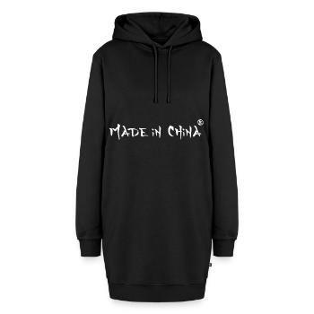 Made in China weiß - Hoodie-Kleid - Schwarz - Vorne - AI Model Female 172 light (172cm)