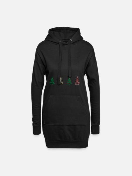 arbre de noël arbre de noël cadeau noël - Sweat-shirt à capuche long Femme - noir