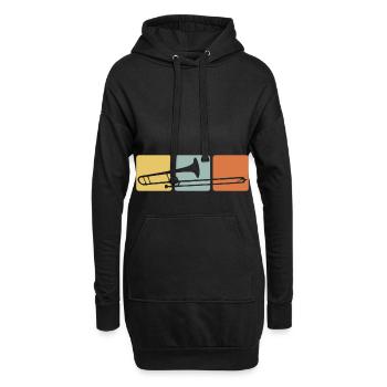 Trombone T-Shirt Trombone Player Gift Retro - Sweat-shirt à capuche long Femme - noir - Devant