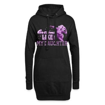 Génial comme ma fille Fière Mère - Sweat-shirt à capuche long Femme - noir - Devant