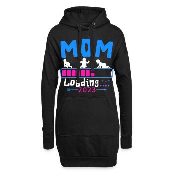 Mama loading 2023, werdende Mutter 2023 - Hoodie-Kleid - Schwarz - Vorne