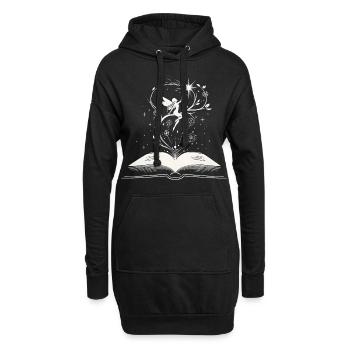 Zauber der Worte - Buch Fee - Hoodie-Kleid - Schwarz - Vorne