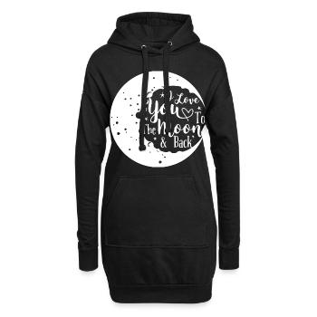 I love you to the moon and back Valentinstag Gesch - Hoodie-Kleid - Schwarz - Vorne