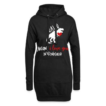 rawr means i love you in dinosaur Valentinstag Ges - Hoodie-Kleid - Schwarz - Vorne