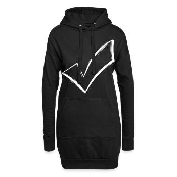 Häkchen Hacken OK Gesehen Weiß Vektor - Hoodie-Kleid - Schwarz - Vorne