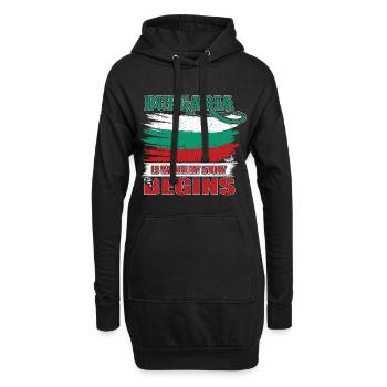Bulgarien - Hoodie-Kleid - Schwarz - Vorne