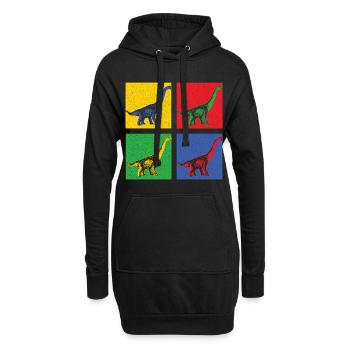 DINO ART - Sweat-shirt à capuche long Femme - noir - Devant