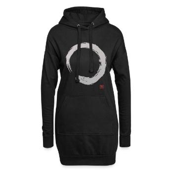 Kalligraphie Enso Kreis | Zen Buddhismus - Hoodie-Kleid - Schwarz - Vorne