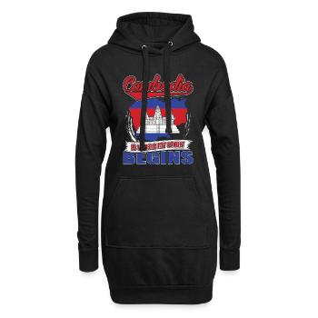 Mon histoire commence au Cambodge - Sweat-shirt à capuche long Femme - noir - Devant