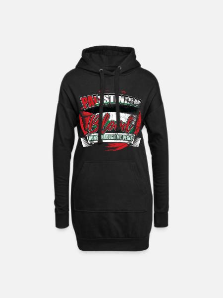Palästina - Hoodie-Kleid - Schwarz
