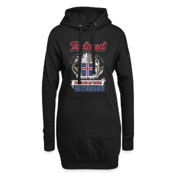 Island - Hoodie-Kleid - Schwarz - Vorne